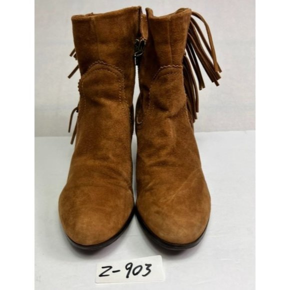 SAM EDELMAN 'Louie' Fringed Western Ankle Boots, Brown Suede 12M - Picture 12 of 12